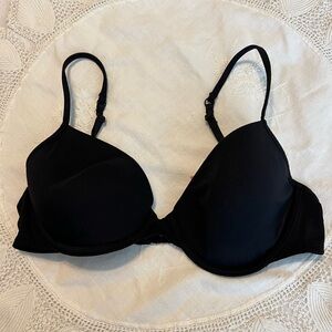 Pink Victoria’s Secret T Shirt Demi Bra Black Size 34C Underwire